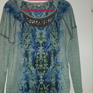 One World Long Sleeve Top beaded size S
